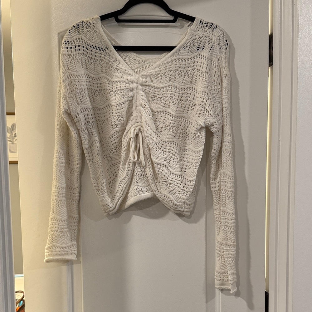 Jessica Simpson Ivory Crochet Top
